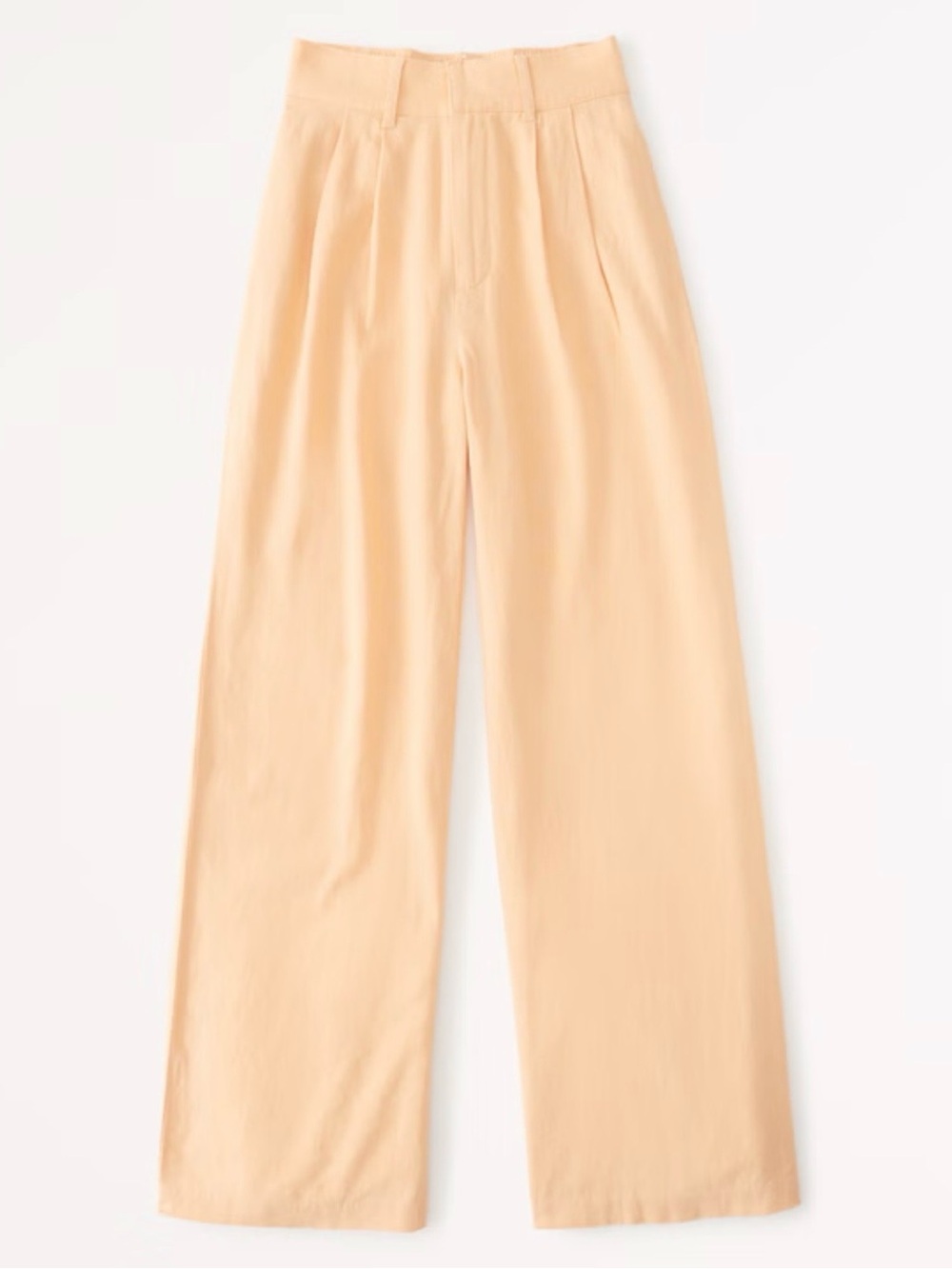 Abercrombie & Fitch Peach Wide Leg Linen-Blend Pants - Picture 3 of 10